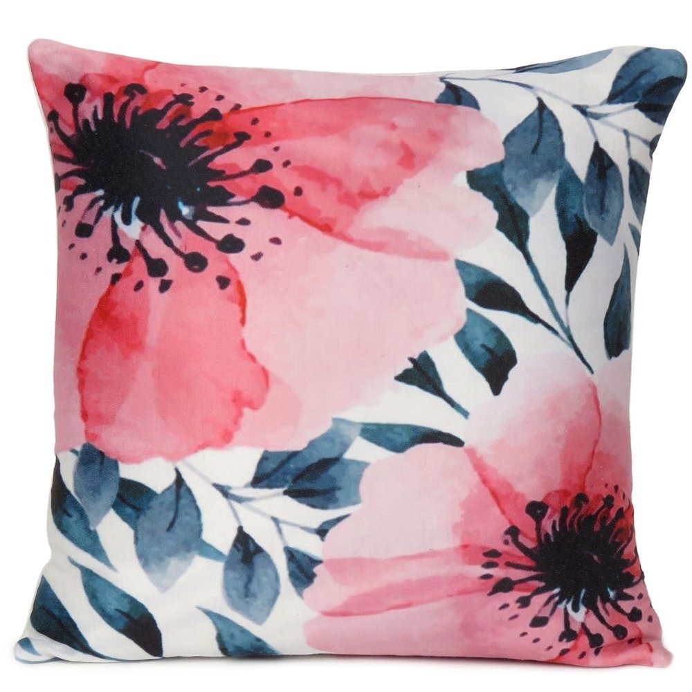 Home Decor Flower Pillow Case for Outdoor Digital Print Zipper Cushion Covers